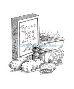 brown rice drawing