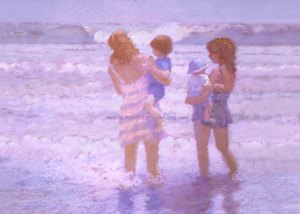 mothers at beach
